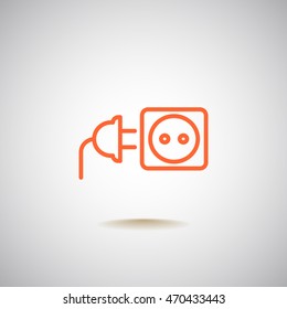  plug socket icon Flat.