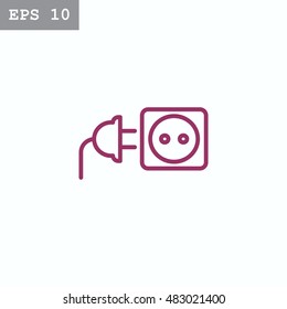  plug socket icon Flat.