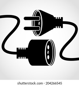 Plug and socket Icon Isolated on White Background