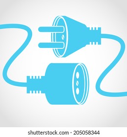 Plug and socket Icon Isolated on White Background
