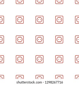 plug socket icon pattern seamless white background. Editable outline plug socket icon. plug socket icon pattern for web and mobile.