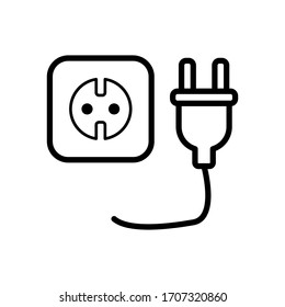 Plug and socket icon vector design template