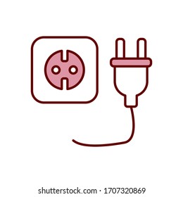 Plug and socket icon vector design template