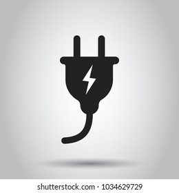 Plug socket icon. Vector illustration on isolated background. Business concept power wire cable pictogram.