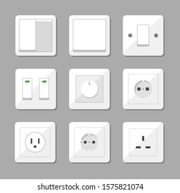 Plug and socket set vector isolated. 
