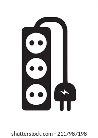 Plug and socket thin line icon, technology concept, electricity sign on white background, Electric plug with socket icon in outline style for mobile concept, web design. Vector graphics