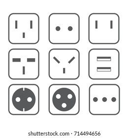 plug and socket type icon pack