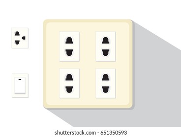 Plug socket type, vector illustration