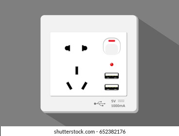 Plug socket type, vector illustration