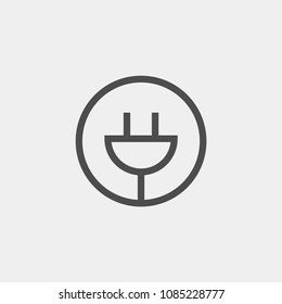 Plug sockets flat vector icon