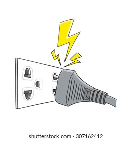 Plug Spark / Vector line illustration