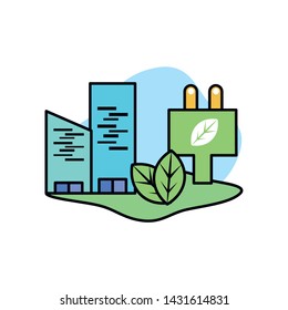 Plug and sustainability design vector ilustration