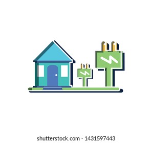 Plug and sustainability vector ilustration