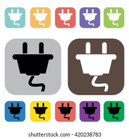 Plug symbol icons set.Vector illustration