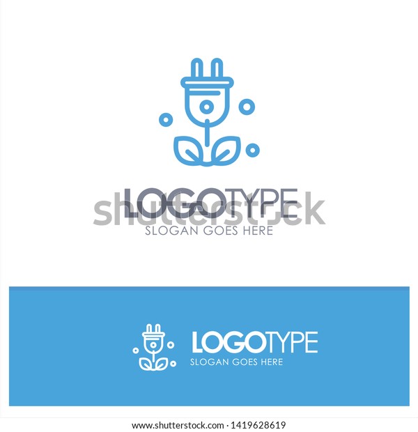 Plug, Tree, Green, Science Blue outLine Logo with
place for tagline