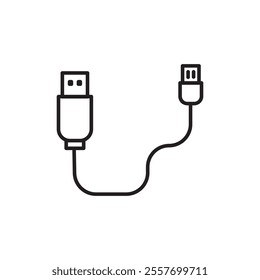 Plug USB cable icon Thin line art collection