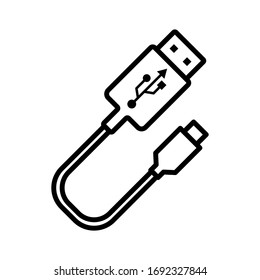Plug USB cable icon vector sign and symbols