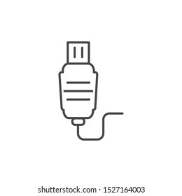 plug usb cable technology icon line illustration design