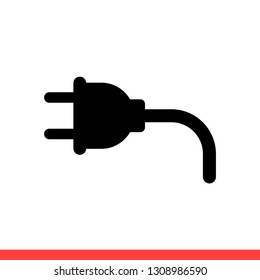 Plug vector icon, electric symbol. Simple, flat design for web or mobile app