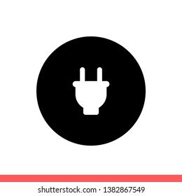 Plug vector icon, electric symbol. Simple, flat design for web or mobile app