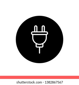 Plug vector icon, electric symbol. Simple, flat design for web or mobile app