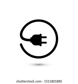 Plug vector icon, electric symbol. Simple, flat design for web or mobile app
