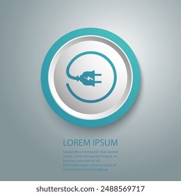 Plug vector icon, electric symbol. Simple, flat design for web or mobile app