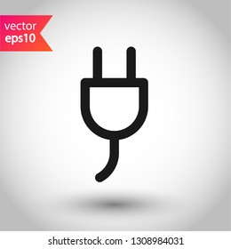Plug vector icon. Plug flat sign design. EPS 10