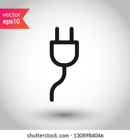 Plug vector icon. Plug flat sign design. EPS 10