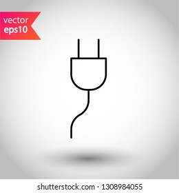 Plug vector icon. Plug flat sign design. EPS 10