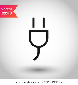 Plug vector icon. Plug flat sign design. EPS 10