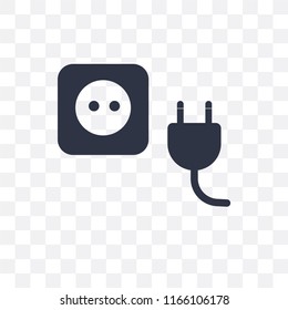Plug vector icon isolated on transparent background, Plug logo concept