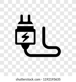Plug vector icon isolated on transparent background, Plug transparency logo concept