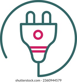 Plug Vector Icon Line Two Color