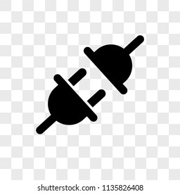 Plug vector icon on transparent background, Plug icon