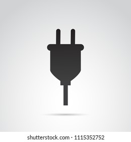 Plug in vector icon on white background.