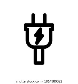 plug vector icon outline style illustration on white background