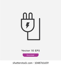 Plug vector icon. Power symbol. Best modern flat pictogram illustration for web and mobile apps design.