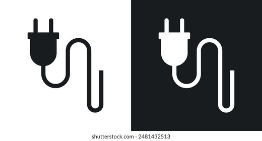 Plug vector icon set in black color.