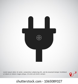 Plug vector icon stock vector illustration flat design