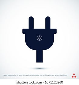 Plug vector icon stock vector illustration flat design
