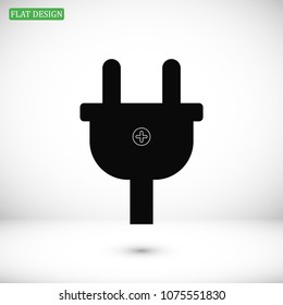 Plug vector icon stock vector illustration flat design