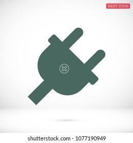 Plug vector icon stock vector illustration flat design