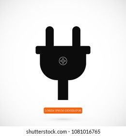 Plug vector icon stock vector illustration flat design