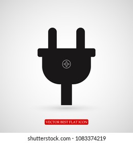 Plug vector icon stock vector illustration flat design