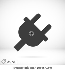 Plug vector icon stock vector illustration flat design