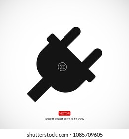 Plug vector icon stock vector illustration flat design