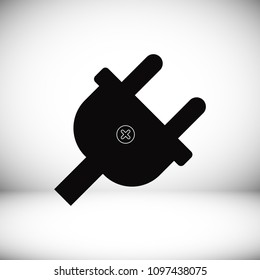 Plug vector icon stock vector illustration flat design