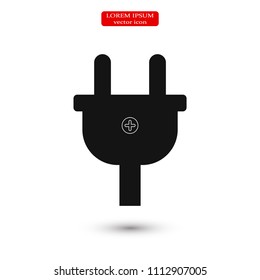 Plug vector icon stock vector illustration flat design