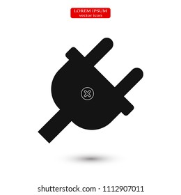 Plug vector icon stock vector illustration flat design